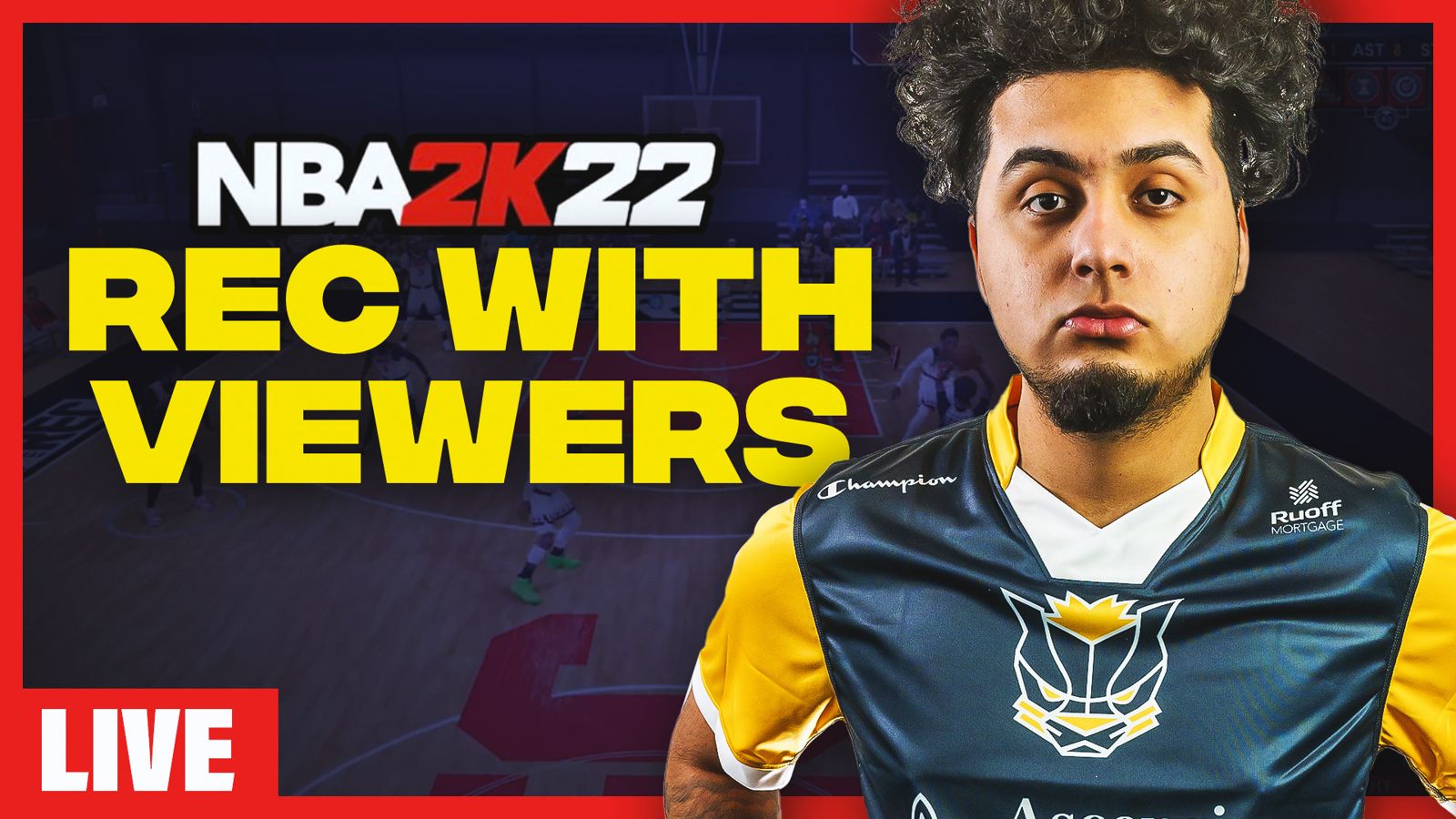 NBA 2K22 'Rec with viewers' live stream thumbnail